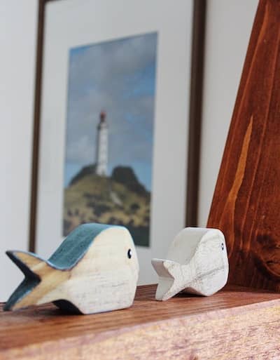 Detailausnahme von Fischen aus Holz