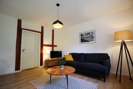 Ferienhaus Makrele - Ansicht Wohnzimmer Große Wohnung