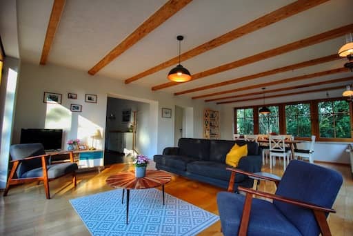 Ferienhaus Makrele - Ansicht aus dem Wintergartenwohnung